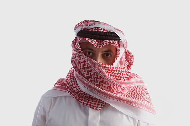 Arabian masculino com seu rosto - foto de acervo