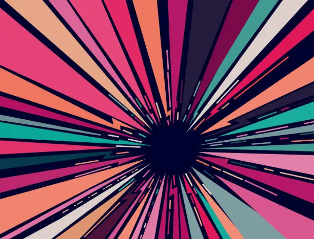 Vector illustration of Abstract radial speed  stripe lines comic material background