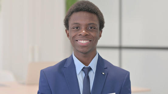 Portrait of Smiling Young African Businessman