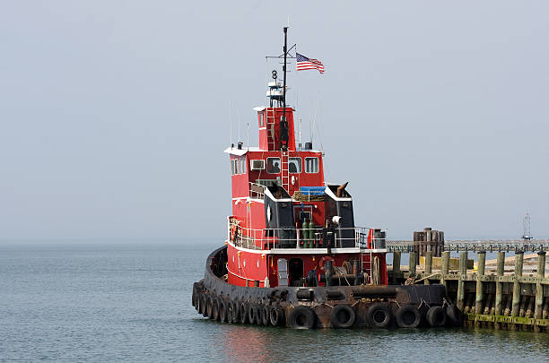 Tug Boat In The Harbor stock photo