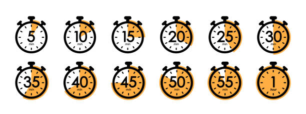 ilustraciones, imágenes clip art, dibujos animados e iconos de stock de conjunto de símbolos de temporizador, cronómetro, reloj, símbolo de temporizador, cocina, aplicación, tiempo de espera ilustración vectorial - min