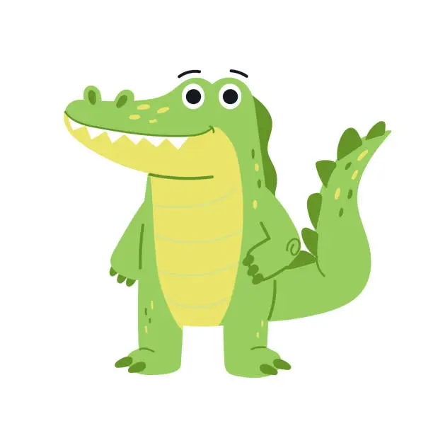 Vector illustration of cute alligator illustration. crocodile character of child cartoon .vector isolated on white background