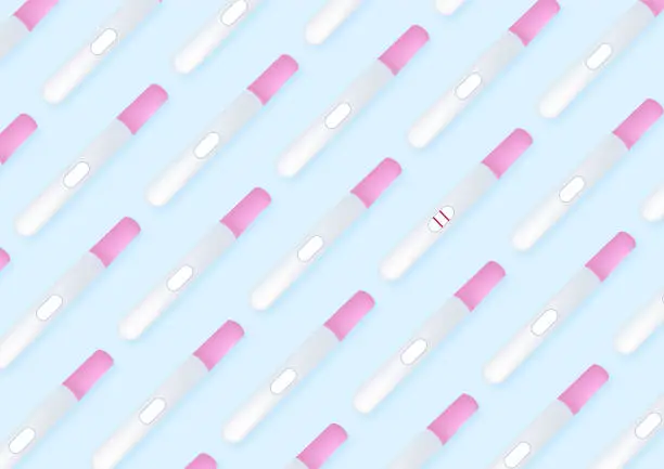 Vector illustration of One positive pregnancy test