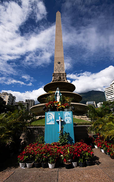 Virgin in Plaza Francia, Caracas. stock photo