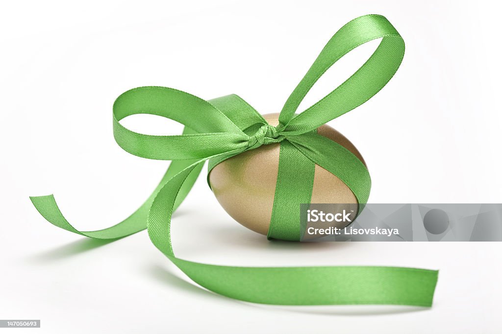 イースター卵緑でリボン結び - イースターのロイヤリティフリーストックフォト