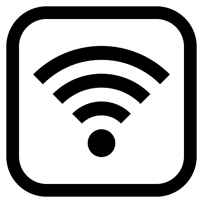Simple black Wi-Fi icon in a rounded square