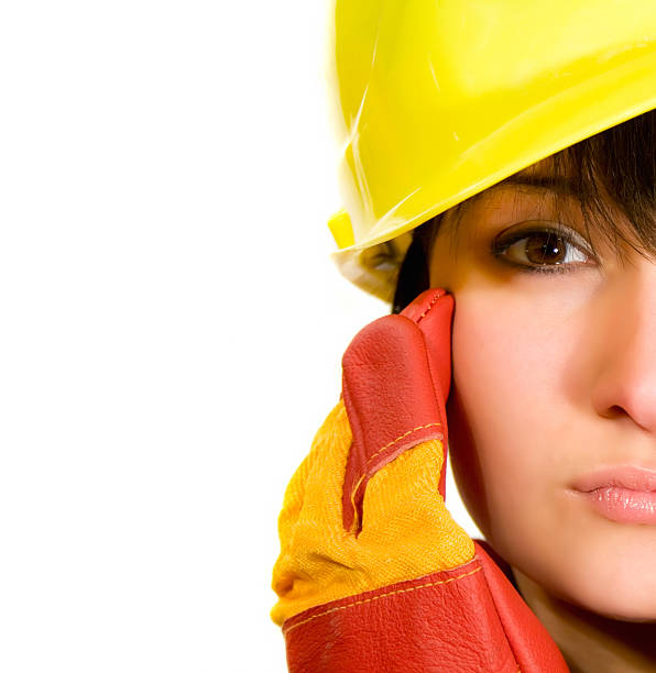 istock Girl in a hardhat 147050753