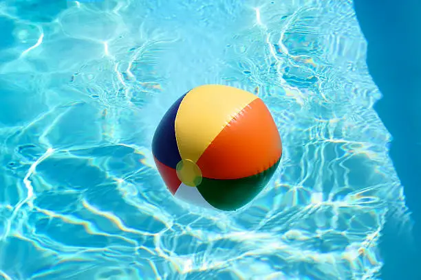 beachball in a swimming pool