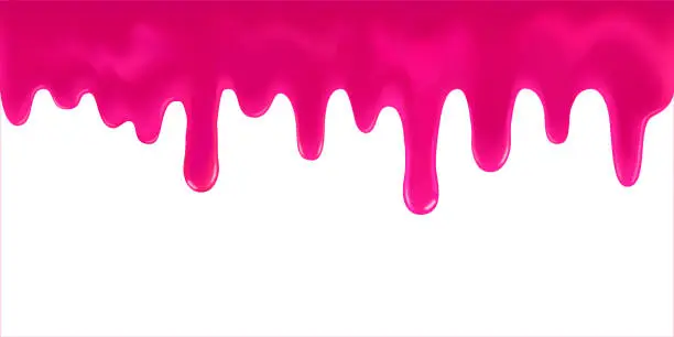 Vector illustration of Melted pink icing or syrup drip.