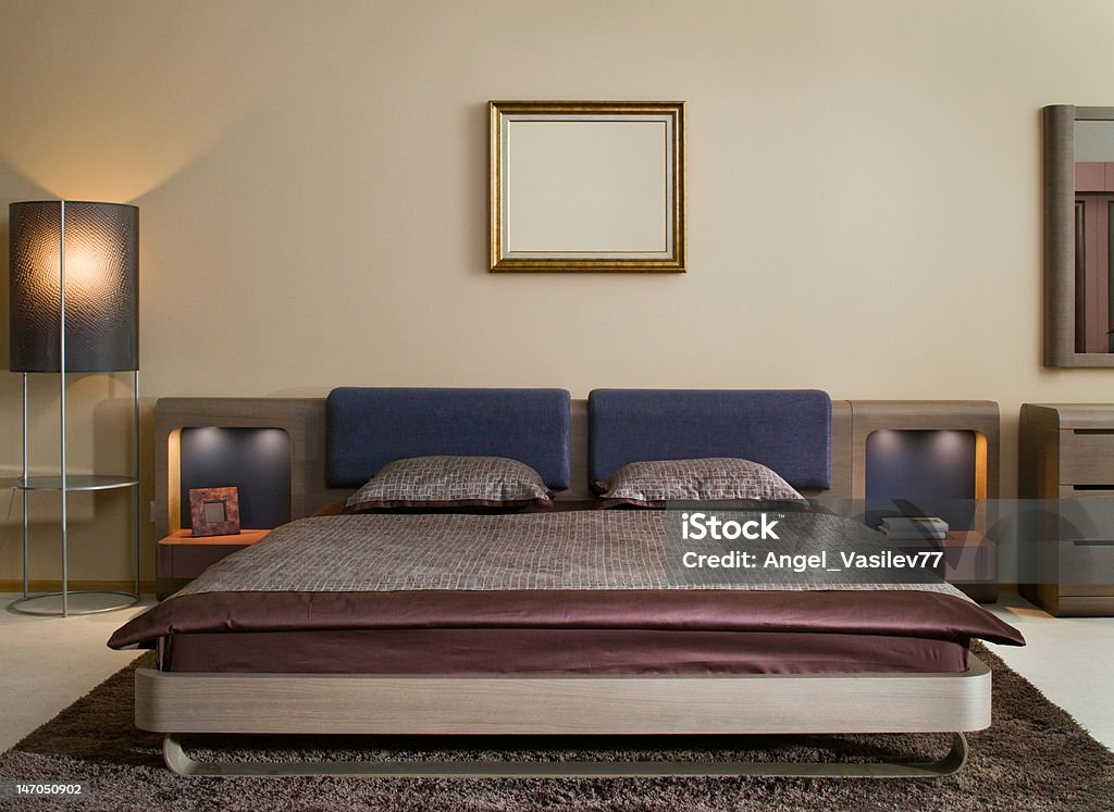 Elegante e interno camera da letto di lusso e di progettazione. - Foto stock royalty-free di Accogliente