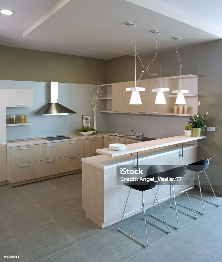 Closeup Of Elegant Modern Kitchen Interior Design Stock Photo ...