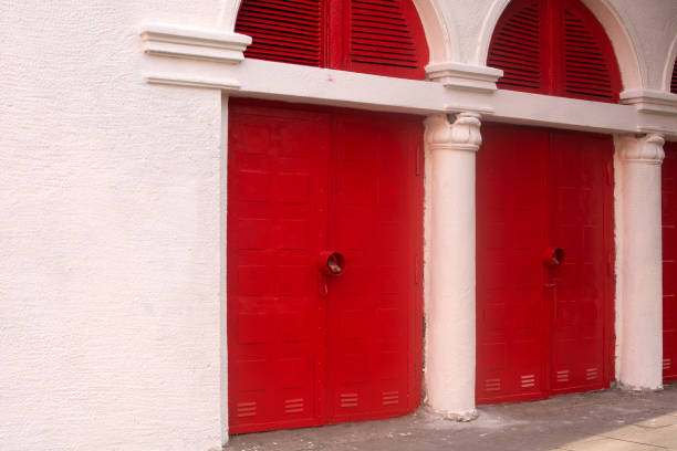istock white building with red doors in Tbilisi, Georgia 1470510269