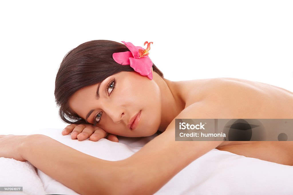 Atraente mulher relaxante Spa - Royalty-free Adulto Foto de stock