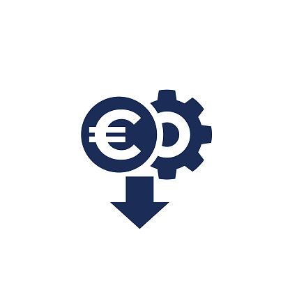 cost reduction icon with euro