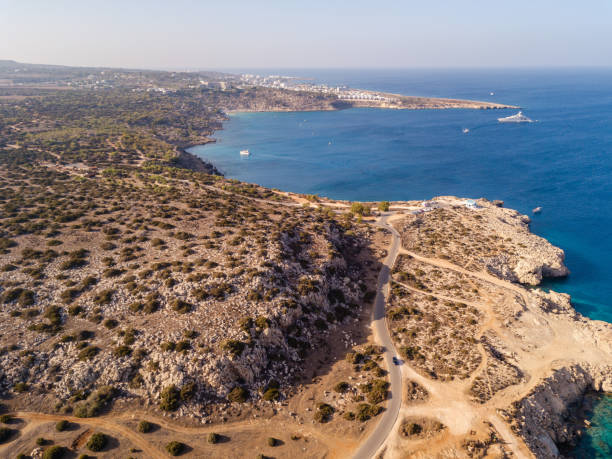 istock Aerial view of cliffs by the azure sea 1470513209
