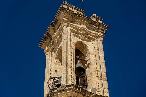 Beautiful view on bell tower of old church