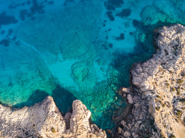 istock Aerial view of cliffs by the azure sea 1470514040