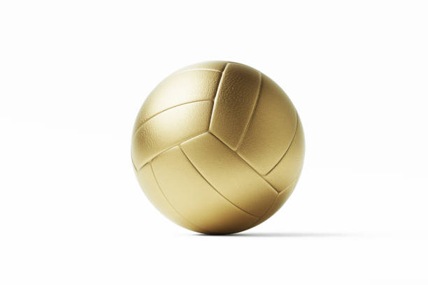istock Gold Volleyball Ball White Background 1470523269