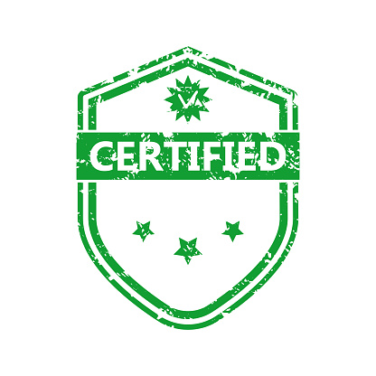 Mark of certified product quality assurance, guarantee rubber stam. Quality assurance and guarantee stamp, quality control and certified guarantee vector illustration of certified seal