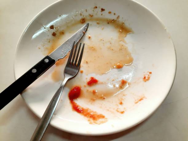 istock Dirty Plate and utensils after finishing eating. 1470523559