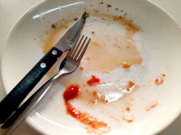 istock Dirty Plate and utensils after finishing eating. 1470523564