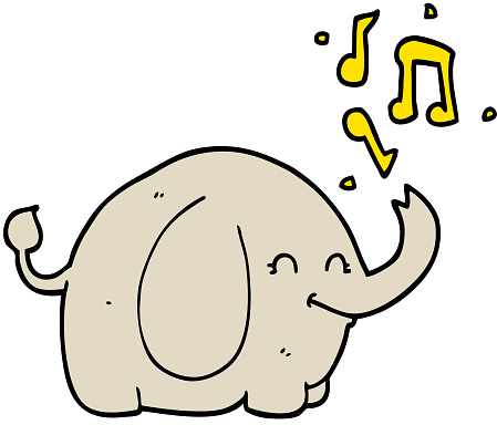 cartoon trumpeting elephant