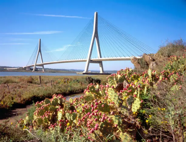 Photo of Suspension bridge over the Guadiana river, Algarve Portugal,