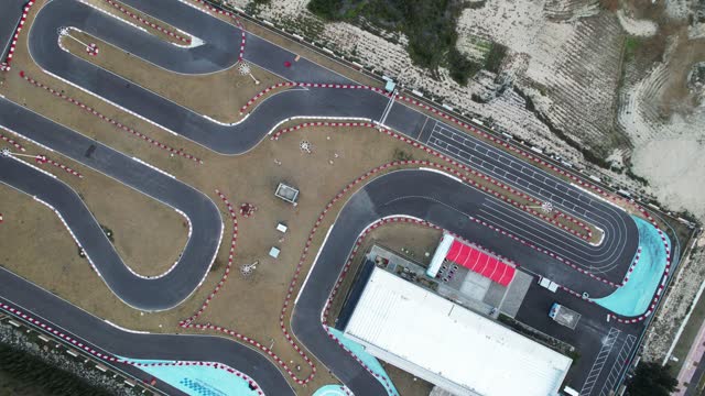 Looking down on the go-kart track