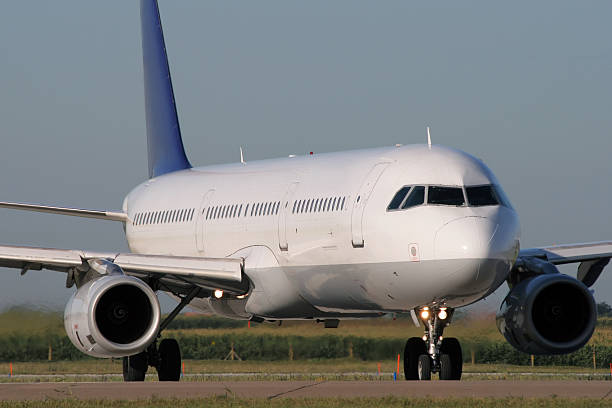 istock Jet airplane taxiing 147053159
