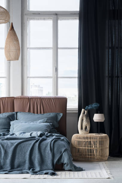 istock Stylish bedroom in loft apartment 1470531671