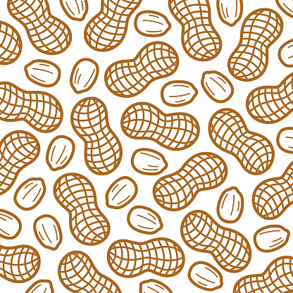 Peanuts background set. Collection icon peanuts. Vector illustration