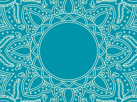 Mandala detailed design abstract background line drawing traditional pattern with space for your copy.