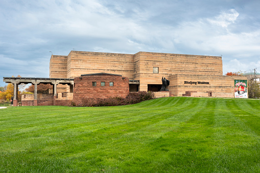 Indianapolis, Indiana, USA - November 11, 2021:  Eiteljorg Museum building exterior showing Native American art and western exhibits