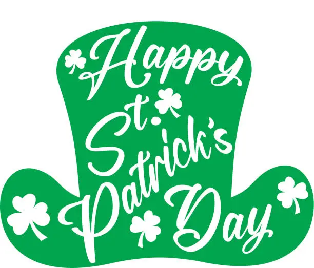 Vector illustration of Green hat happy St Patrick s day