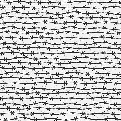 Barbed Wire Seamless Pattern. Vector Illustration