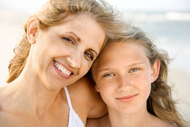 istock Mother and Daughter at the Beach 147053803