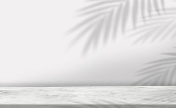 istock Marble texture floor background with shadow leaves overlay,Backdrop Glossy Marble table top with Transparent Tropical branches leaf for luxury design,Cosmetic Spring,Summer product presentation 1470538640