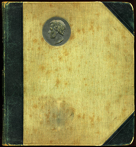 istock Yellow  leather  book  cover. 147054144