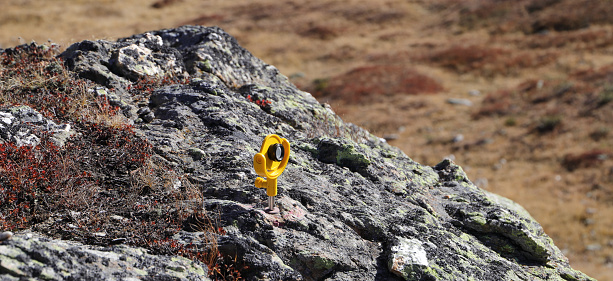 a measuring point for measuring in the mountains