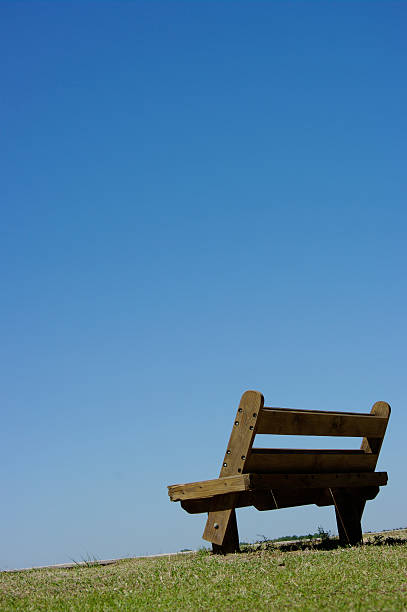 Park Bench overlooking stock photo