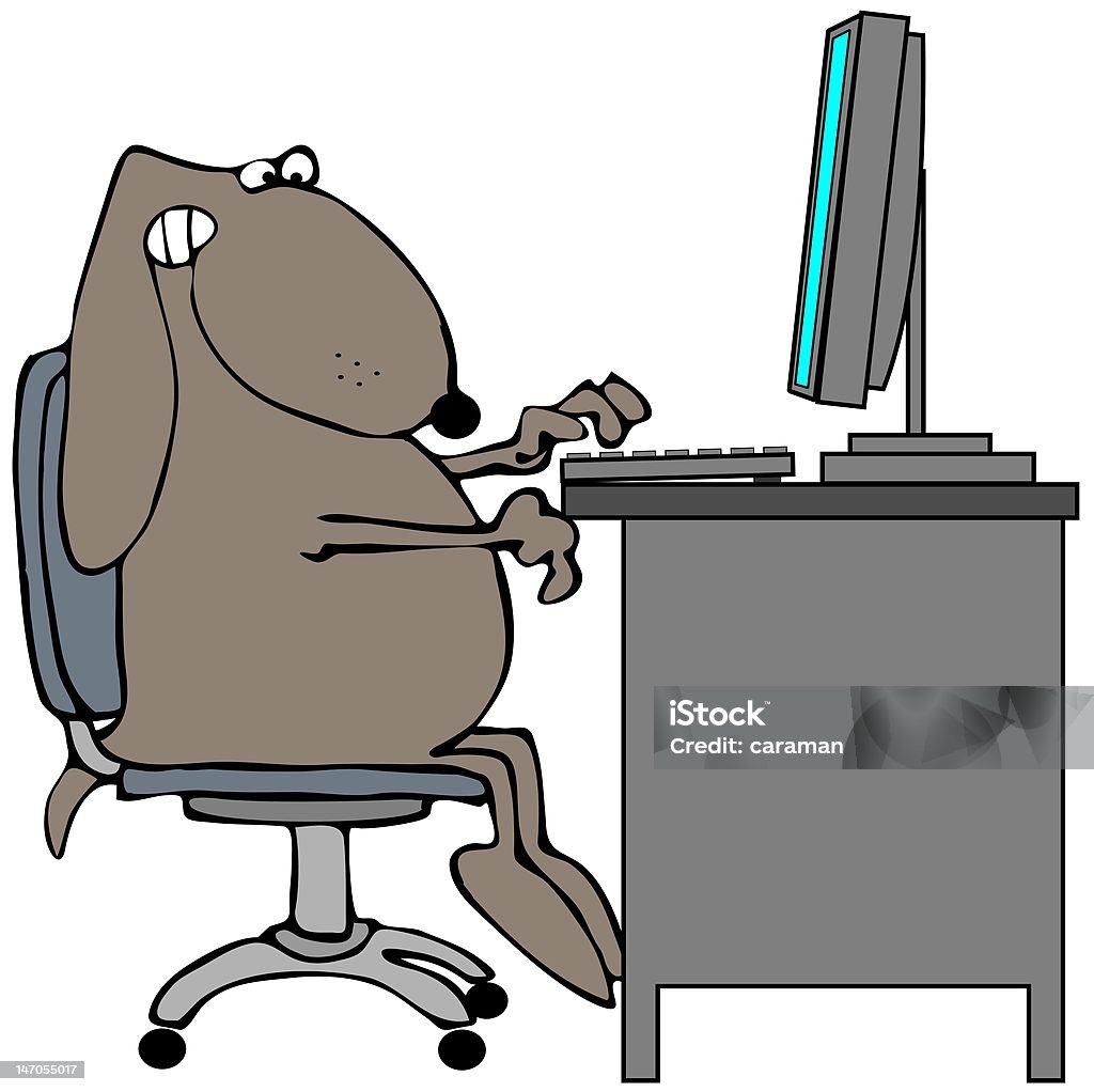 Droopy Dog Computer Computer Dog Stock Illustration - Download Image Now - Animal, Canine ...