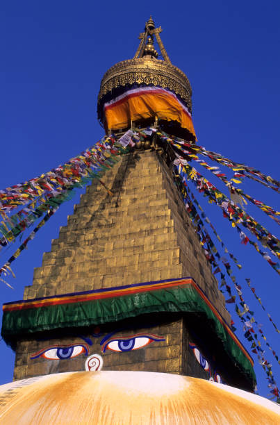 istock Prayer flags on the Swayambhunath stupa 147055307