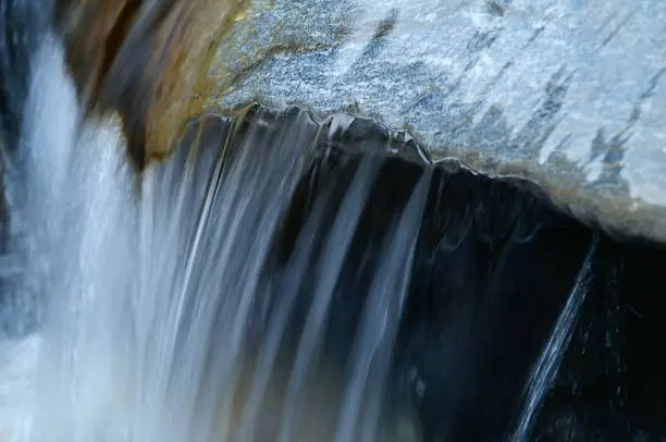 DAtaille of a waterfall on the "Torrent des Glaciers", commune of Bourg Saint Maurice in Savoie.