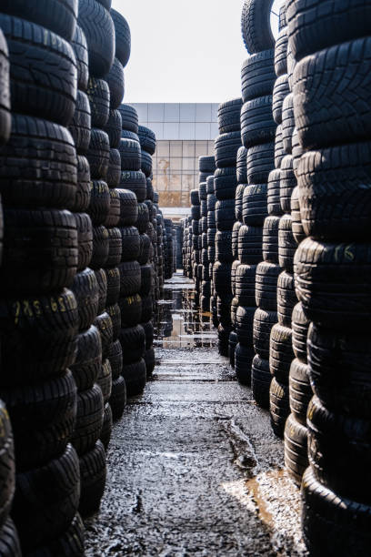 istock Stack of tires for sale in warehouse 1470554176