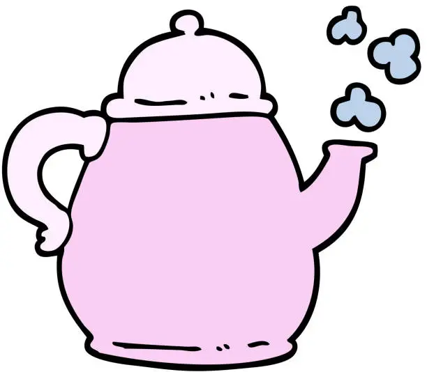 Vector illustration of hand drawn doodle style cartoon tea po