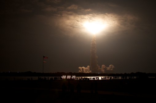 Space Shuttle Endeavour turns night into day as it lifts off from the Kennedy Space Center for STS-130. Photo taken at 4:14am ET February 8, 2010. This was the last scheduled liftoff at night for the space shuttle program.