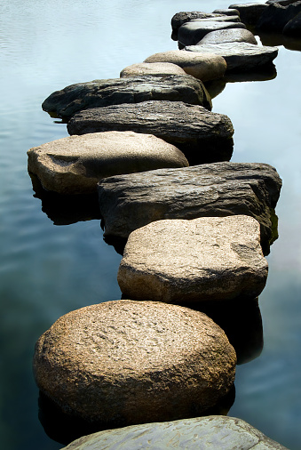 Stepping stones in water