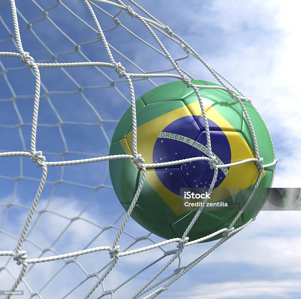 Soccerball im Netto - Lizenzfrei Blau Stock-Foto