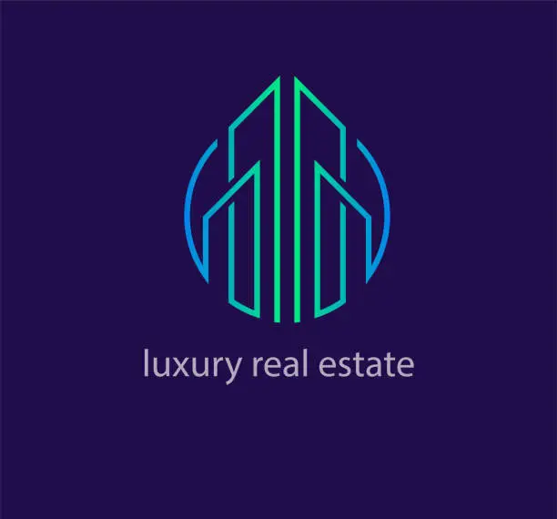 Vector illustration of Modern Luxury real estate consulting logo.