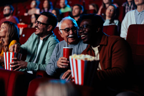 istock Multigenerational friends in cinema. 1470567136